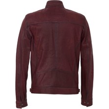 Tergan Bordo Hakiki Deri Erkek Hakiki Deri Mont - E23KDM310542-R4X