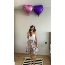 Kadın Askılı V Yakalı Üst Dantel Alt Süprem Mini Elbise