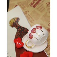 200 ml 24 K Altın ile Dekorlanmış Kalp Figürlü Kupa