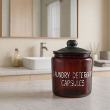 Amberclean Cam Siyah Vakumlu Kapaklı Deterjan Kavanozu 3800 ml 1 Adet