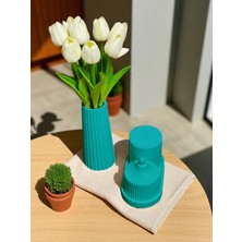 Nevhan Sanat 6 Parça El Yapımı Beton Dekor Seti – Modern Vazo, Şekerlik, Kapaklı Kutu Ve Tepsi