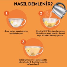 Lipton Slim Plus Kayısılı Bardak Poşet Çay 20 x 1.8g Üçlü Set