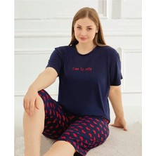 Mihra 50503 Büyük Beden Kapri Pijama Takım