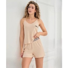 Mihra 70702 Kaşkorse Kumaş Ip Askılı Şort Takım