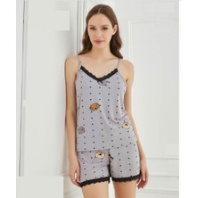 Mihra 50115R129 Dantel Detaylı Ip Askılı Şort Takım