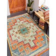 Rug Season Vitage Harman Motif Etnik Desenli Eskitme Model Dokuma Taban Kilim