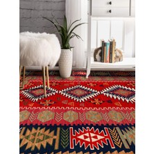Rug Season Vitage Hayat Ağacı Kırmızı Desen Etnik  Model Dokuma Taban Kilim