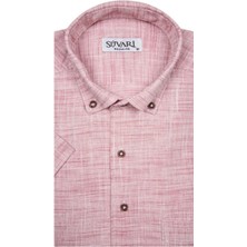 Kısa Kollu Yeşil Erkek Gömlek Bol Kesim Tam Pamuk