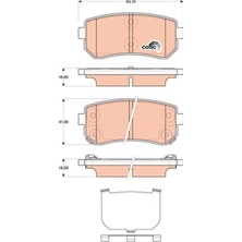 Arka Fren Balata Hyundaı Accent Era 1.4l G4EE 06-10 / I30 1.4l 1.6l 08- / İX35 1.6l G4FD Gdi 11- / Kıa Ceed 1.4l 1.6l 07- / Sportage 1.6l G4FD Gdi 09- / Rıo 1.4l 1.6l 05- Sürtünme Yüzeyi Eğik Şim