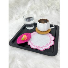 Yaprak Nakışlı Kahve Altlığı,sunum Peçetesi,kahve Yanı Peçetesi,6’lı Kokteyl Peçetesi,bardak Altlığı
