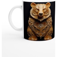 Dekoratif Ayı Figürlü Baskılı Kupa Bardak