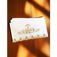 50X90 cm Nakışlı Kadife 6lı El Havlusu | Yüz Havlusu Seti