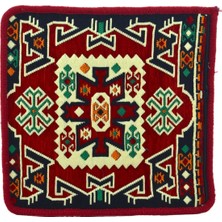 Dekoratif Otantik Çift Taraflı Fermuarlı Kilim Şark Köşesi Minder Kılıfı (40CMX41CM) Model3