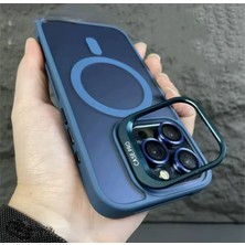 Apple Iphone 15 Pro Max Uyumlu Mat Serisi Standlı Kapak Magsafe Kılıf +Lens Koruma .