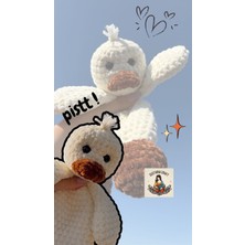 Sustaina Craft Örgü Peluş Ördek, Amigurumi Oyuncak Ördek, Bebek ve Çocuklar İçin Yumuşak Oyuncak, Ördek Uyku Arkadaşı