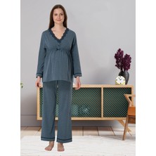 Dvina Effortt Lohusa Pijama Takımı Antrasit - 3052