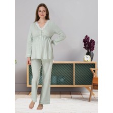 Dvina Effortt Lohusa Pijama Takımı Yeşil - 3052