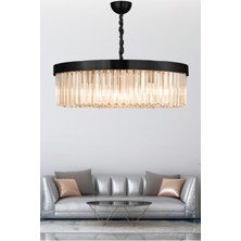 Avizemoda Desina 60'lık Kristal Taşlı Lüks Avize - (siyah)