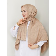 Nomadra Kum Beji Geometrik Desenli Jakarlı Şal – 75X185 cm