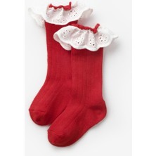 Kırmızı  Fistolu Kız Çocuk Çorap