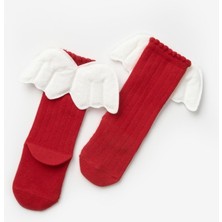 Kırmızı  Kanatlı Kız Çocuk Çorap