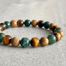Alnis Atelier Jasper, Kaplan Gözü ve Jade Doğal Taş Bileklik