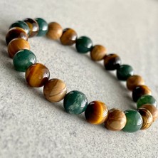 Alnis Atelier Jasper, Kaplan Gözü ve Jade Doğal Taş Bileklik
