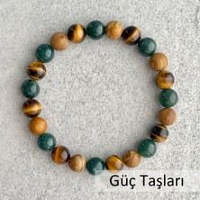 Alnis Atelier Jasper, Kaplan Gözü ve Jade Doğal Taş Bileklik