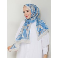 Nomadra Gökyüzü Işıltısı Çiçek Desenli Şal – 75X185 cm