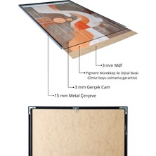 Metal Çerçeveli Gerçek Camlı Tablo - Dijital Baskı - Soyut Kayık