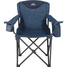 Çelik Katlanır Kamp Sandalyesi XXL King Size – Lacivert, 150 kg Kapasiteli, Güçlü ve Pratik – Buzluk, Termal Bardaklık, Dolgulu Kolçak, Pvc Kaplama, Taşıma Çantası