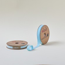 Biyelli Biye Kalın Çizgili Katlı F09 Turkuaz 2 cm 25 Metre %65 Koton %35 Polyester