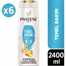 Pantene Temel Bakım 3'ü 1 Arada Şampuan 200ML x 6 Adet