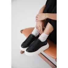 Nitra Premium Kadın Siyah Beyaz Sneaker