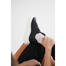Nitra Premium Kadın Siyah Beyaz Sneaker