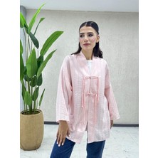 Pamuklu Önden Bağcıklı Kimono
