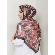 Nomadra Kahve Düşü Yaprak Desenli Şal – 75X185 cm
