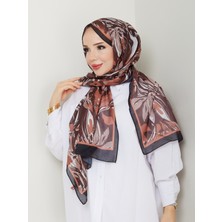 Nomadra Kahve Düşü Yaprak Desenli Şal – 75X185 cm