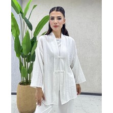 Pamuklu Önden Bağcıklı Kimono