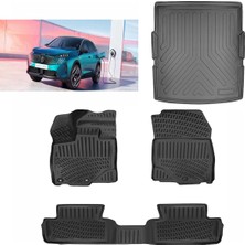 Rizline Peugeot 3008 Elektrikali 2024 ve Sonrası 3D Paspas Siyah ve Alt  Bagaj Havuzu Set