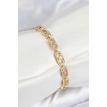 Pirinç Zirkon Taşlı Messika Model Gold Renk Vıp Seri Kadın Bileklik