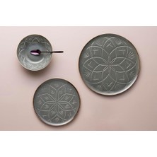 Porland Koyu Gri 3 Parça Tek Kişilik Yemek Takımı