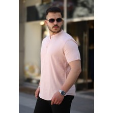 Kısa Kol Hakim Yaka Keten Gömlek