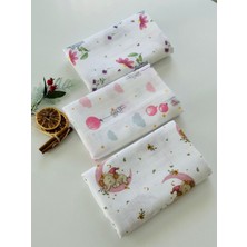 Fulya Tuhafiye Ftbabycollection Pamuk Müslin Bebek Battaniyesi 3'lü Set Oeko- Tex Sertifikalı Müslın örtü 80 x 90  cm