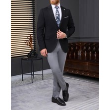 Italyan Stil Slim Fit Kombin Takım Elbise  Siyah T13924