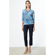 56632 Onteks Ribanalı V Yaka Bluz