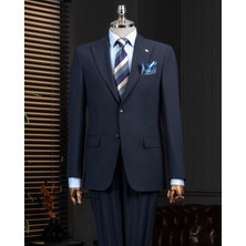 Italyan Stil Slim Fit Ceket Pantolon Takım Elbise Lacivert T14139