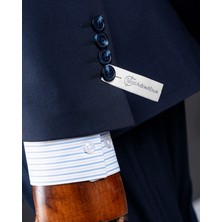 Italyan Stil Kruvaze Ceket Pantolon Takım Elbise Lacivert T14116