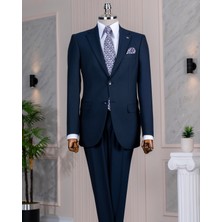 Slim Fit Ceket Pantalon Takım Elbise Lacivert T13571