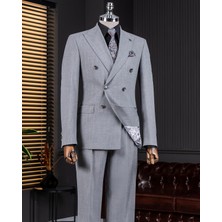 Italyan Stil Kruvaze Ceket Pantolon Takım Elbise Antrasit T14024